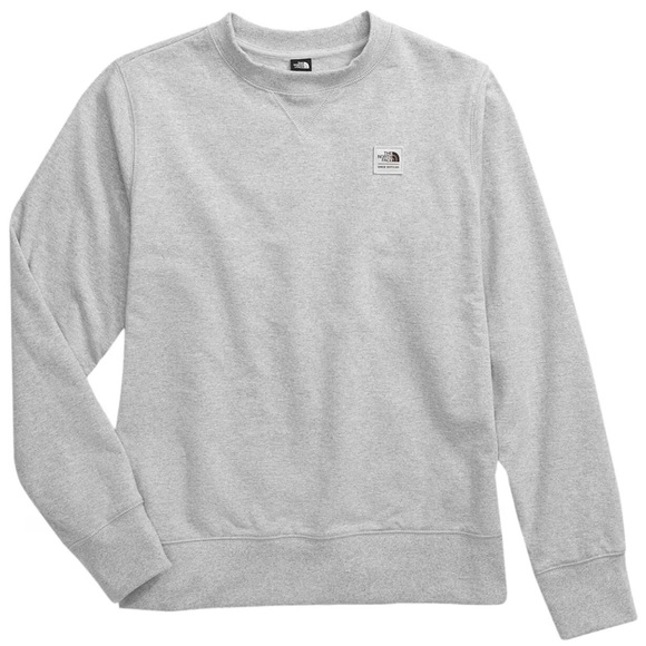 New The North Face Heritage Patch Crew-Neck Sweatshirt Light Grey Heather 2X NWT - Picture 2 of 3